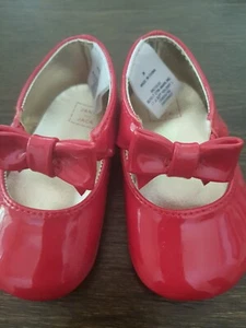 Janie And Jack Red Flat MaryJane Shoes Baby Girls Size 3 Christmas 2017 Holidays - Picture 1 of 5