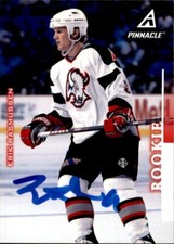 Erik Rasmussen Signed Autographed 97/98 Pinnacle card Buffalo Sabres