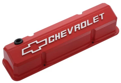 Proform 141-931 Slant Edge Valve Covers - Small Block Chevy Red Cast Aluminum - Image 1 of 2