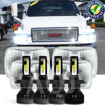 4X LED HEADLIGHTS 4X6 FIT 2003-2008 2009 CHEVY KODIAK C4500 C5500 SEALED BEAM - Image 1 of 4