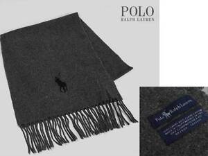  *MADE IN ITALY* New POLO Ralph Lauren MEN Long Scarf - GRAY + RL GIFT BOX