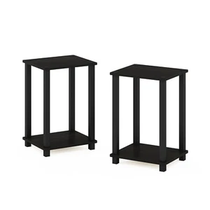 Furinno Simplistic End Table - Small Set of 2 Espresso/Black - Picture 1 of 1