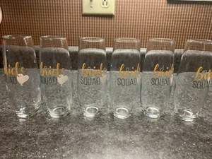 Seven Stemless Wine Glassex For Bridesmaids-Wedding Party - Picture 1 of 3