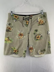 DC Shoes Board Shorts Para Hombres 34 Verde Hawaiano Granada/Flor Surf Natación Raro - Imagen 1 de 12