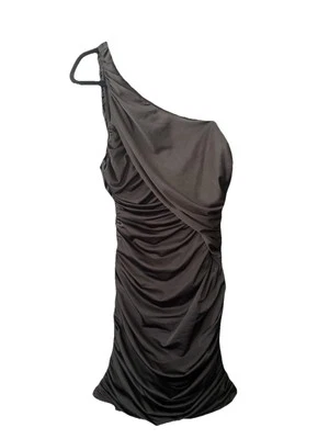 Mystic Women’s One-Shoulder Black Ruched Dress Size Medium - Image 1 of 3