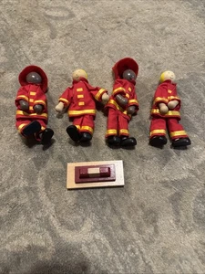 Pottery Barn Kids Wooden Play Dollhouse People Fireman Fire Boy/Girl Set 5 - Picture 1 of 5