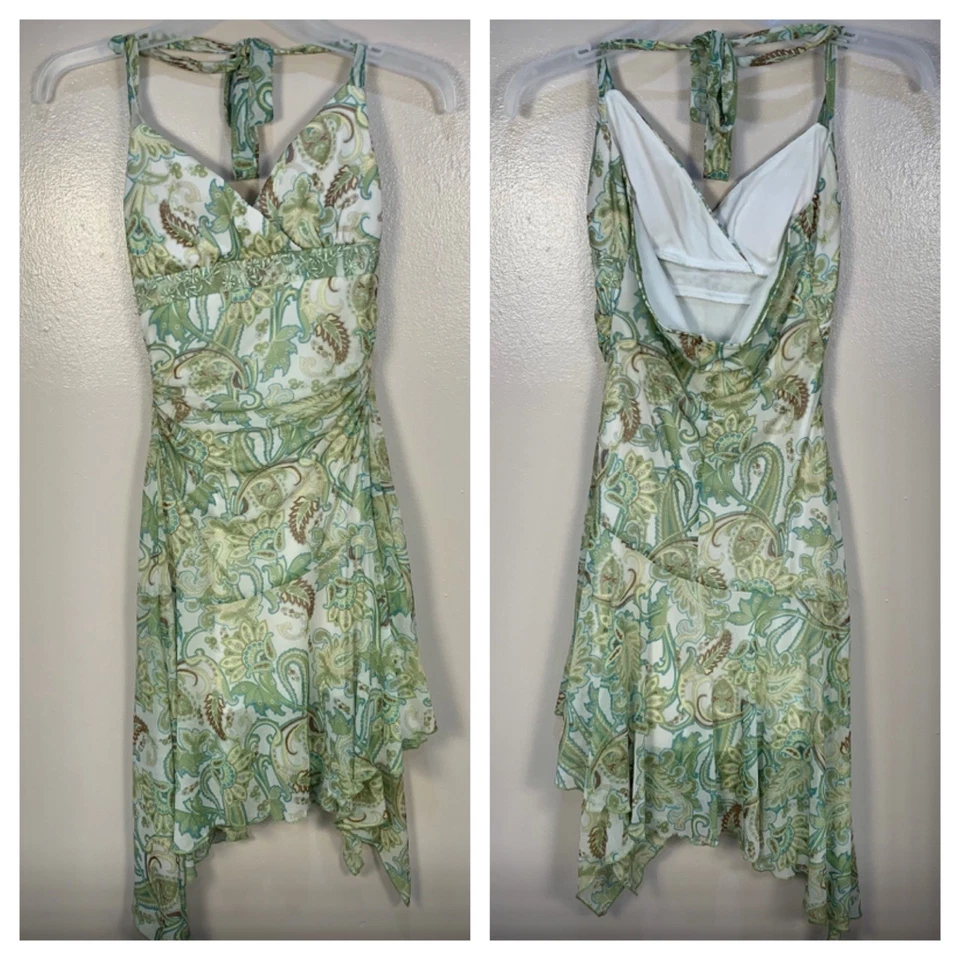 Vestido De Colección Y2k City Triangles Caprichoso Hada Paisley Grunge Halter Acanalado Talla M Foto 1 de 4