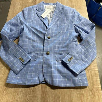 Blazer Janie and Jack Windowpane en azul aciano talla 12 nuevo con etiquetas Foto 1 de 4