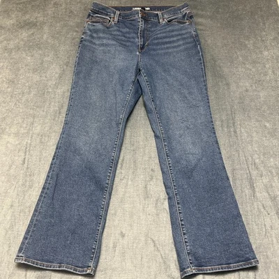 Pantalones de mezclilla Lands' End Recover para mujer 14 32x30 azul elástico tiro alto bootcut pierna Foto 1 de 4