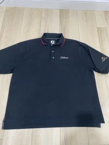 FootJoy Titleist Polo Para Hombre Negro Polo Bordado Manga Cobra - Imagen 1 de 7
