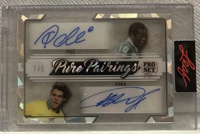PELE KAKÁ 2023 Leaf Pro Set Pure Pairings Acetate Dual Autograph 1/2 Brazil - Image 1 of 2
