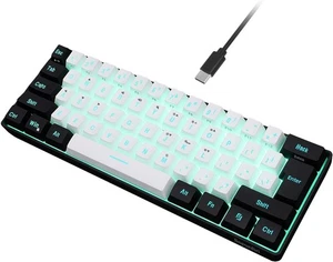 Teclado para juegos Snpurdiri 60 % RGB retroiluminado compacto 61 teclas USB-C PC Mac portátil - Imagen 1 de 12