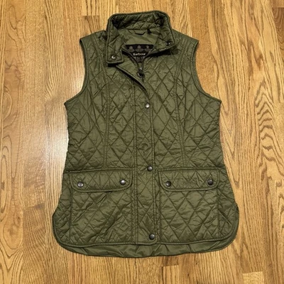 Barbour Otterburn Quilted Gilet Vest Light Green Women’s Size US 8 UK 12 EU 38 - Image 1 of 4