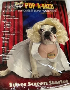 Pup-A-Razzi Silver Screen Starlet Haustier Halloween Kostüm mit Perücke & Kleid Größe S - Bild 1 von 5
