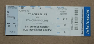 St. Louis Blues Edmonton Oilers Ticket Stub 11/3/25 Connor McDavid 1100 Point - Picture 1 of 2