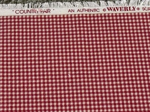 Vintage WAVERLY COUNTRY FAIR Crimson Gingham tessuto a scacchi cotone 15,5 YDS - Foto 1 di 5