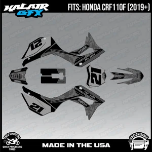 Graphics Kit for HONDA CRF110F CRF110 (2019-2024) SEMPERFI- Smoke - Picture 1 of 4