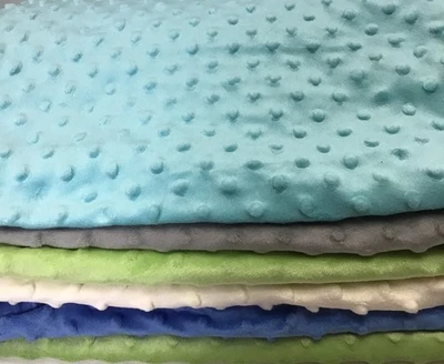 Lote de 6 piezas de tela Minky Dot de aproximadamente 1/2 yarda de largo y 56-60" de ancho Foto 1 de 4