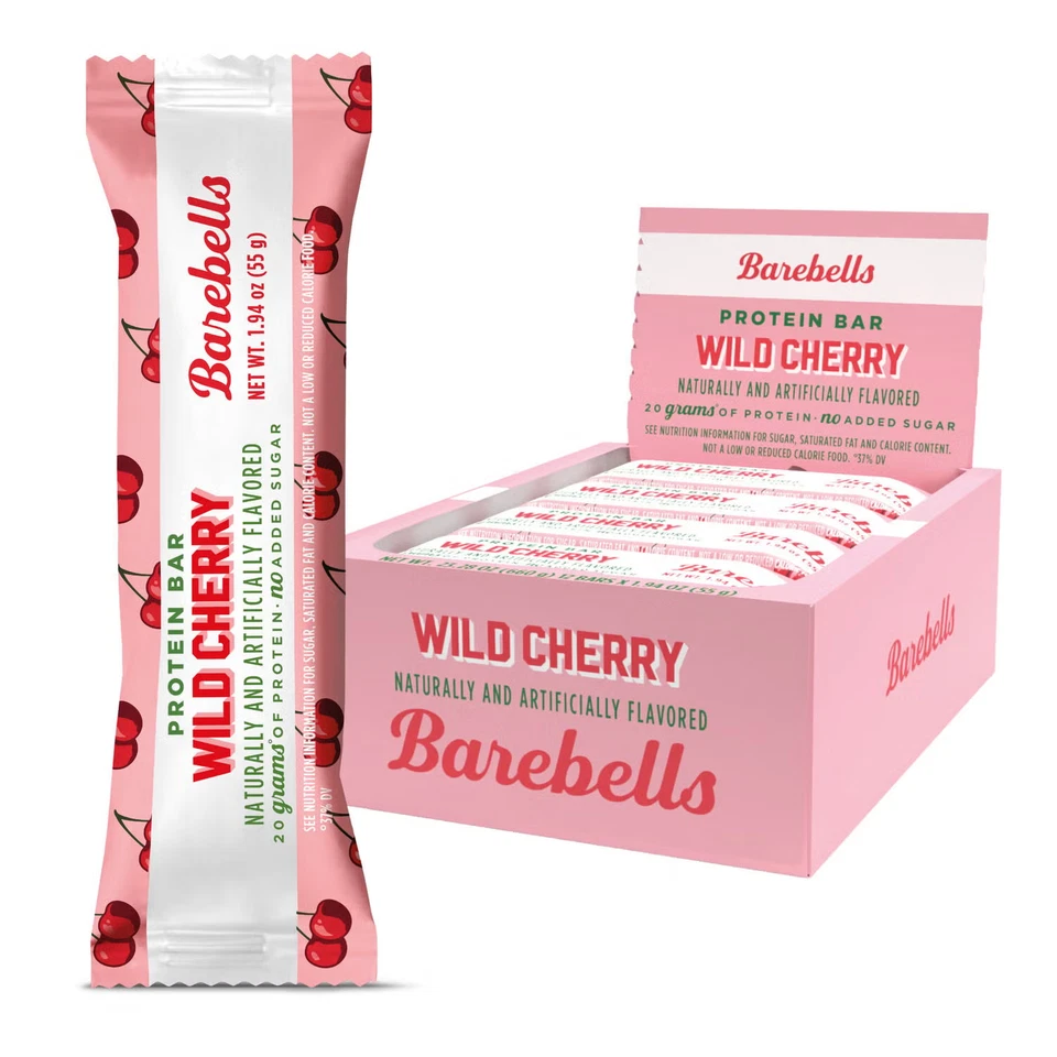 Barra Proteica Barebells Wild Cherry Deliciosa Sin Azúcar Añadida Saludable 12 Barras NUEVO Foto 1 de 1