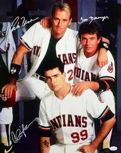Charlie Sheen Tom Berenger Corbin Bernsen Signed Major League 16x20 Photo- JSA W - Picture 1 of 9