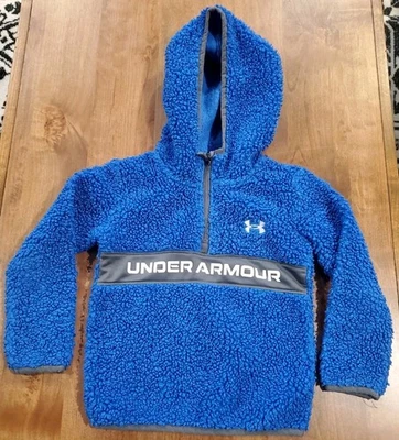 Under Armour Boys 3T blue Hooded Quarter Zip Sweatshirt 100% Polyester  - Image 1 of 3