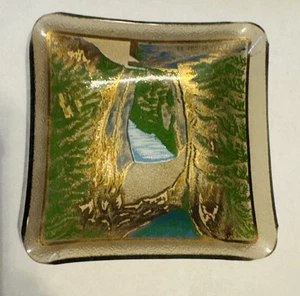VINTAGE ASCHENBECHER NATURAL BRIDGE VIRGINIA GLAS 6” X 6” - Bild 1 von 6
