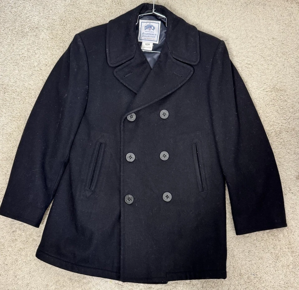 DSCP Quarterdeck Collection Peacoat Mens 42R Wool Navy Military Coat Classic - Image 1 of 4