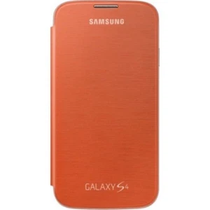 Samsung Custodia Originale Flip Cover a Libro Book Case per Galaxy S4 Arancione - Foto 1 di 3