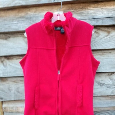 Jane Ashley Casual Sherpa Polar Cremallera Chaleco Rojo Talla Grande Foto 1 de 4
