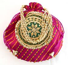 Silk Embroidered Woman's Handbag Potli   handbag For Women Designer Jaipuri Bags