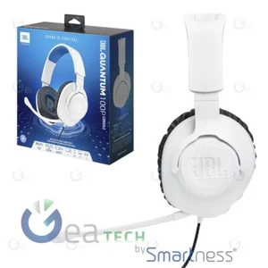 JBL Quantum 100 Kopfhörer Gaming Over-Ear Pavillon Mit Draht + Mikrofon Weiß - Picture 1 of 5