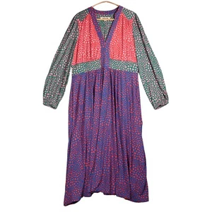 Boden Lily Midi Dress Size UK 16 Multicoloured Heart Cluster Jersey Long Sleeve - Picture 1 of 10