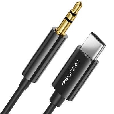 1m USB C AUX Kabel Typ C zu 3,5mm Klinke Audio Adapter Kabel Handy Tablet HiFi - Bild 1 von 4