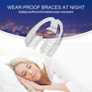 3 Pcs Silicone Mouth Guard Night Teeth Clenching Grinding Sleep Dental Bite - Picture 1 of 7