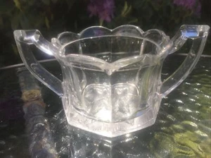 Vintage Davidsons Dekoglas Chippendale Doppelgriff Zuckerschüssel/Topfschüssel  - Bild 1 von 12