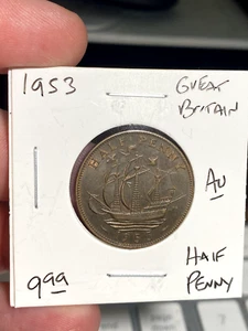 1953 Great Britain Half Penny - Picture 1 of 2