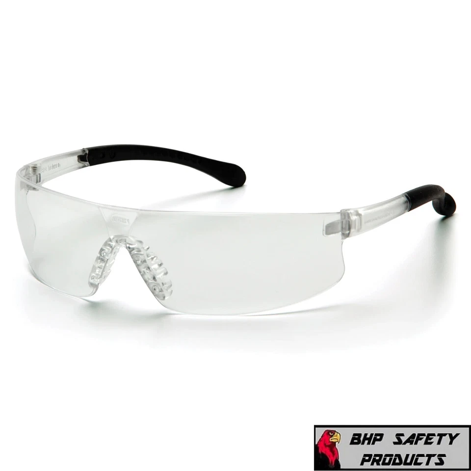 PYRAMEX PROVOQ FRAMELESS SAFETY GLASSES SOFT NOSEPIECE & RUBBER TEMPLES 12 PAIRS - Image 1 of 2
