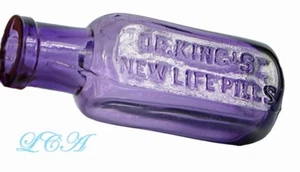 Tiny ultimate quack Dr KING'S NEW LIFE PILLS antique bottle light PURPLE color - Picture 1 of 5