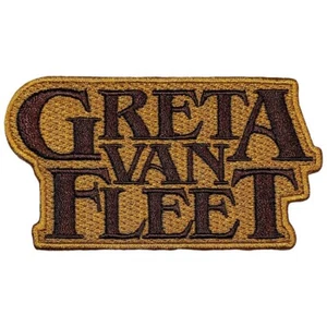 GRETA VAN FLEET BROWN ON ORANGE LOGO WOVEN SEW ON PATCH OFFICIALLY LICENSED - Picture 1 of 6