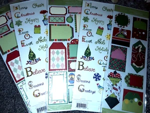 3D Dimensional Tags Stickers Rub Ons Christmas Sentiments Cardmaking Scrapbook - Picture 1 of 8