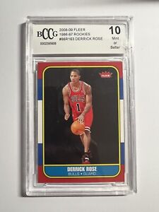 2008 Fleer basketball card #163 Derrick Rose Chicago Bulls Gem Mint 10 ROOKIE