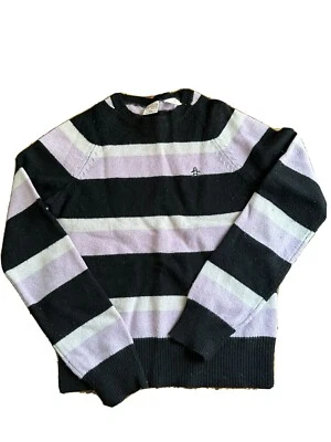 Suéter Original Penguin Munsingwear Mujer Pequeño Rayas 100% Lana de Cordero Foto 1 de 4