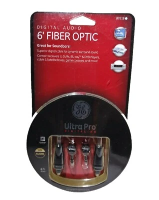 全新包装 GE Ultra Pro 数字高清音频 6' 光纤电缆 # 87618 — 第 1/4 张图片