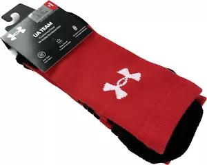 Under Armour Erwachsene rot Crew Polyester gepolstert robust UA Logo Team Socken 7-8,5 - Bild 1 von 1