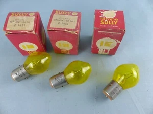 Lot de 3 ampoules code phare jaunes SULLY 6 V 45 W BA 20s 1451 oldtimer voiture - Imagen 1 de 3