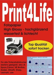 1000 Bl A4 240g/m² Fotopapier HGlossy hochglänzend wasserfest lichtecht 19200dp - Afbeelding 1 van 1