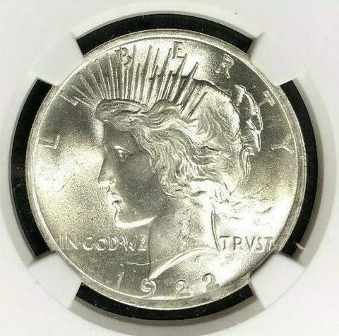 1922 PEACE SILVER DOLLAR NGC ~ MS 64 PLANCHET CRACK ERROR ~LEGACY COLLECTION~ Cover