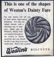 WESTON's 'DAINTY FARE' Biscuits - Vintage Original 1948 Advertisement. Free p&p