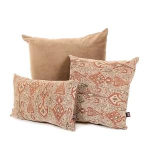 New Soft Woven Egyptian Theme Brown Orange Geometric Pattern Fabric Cushion - Picture 1 of 3