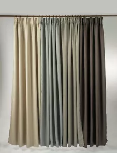Linen Blockout Pinch Pleat Curtain Bedroom Blackout 230cm Drop 4 Colors 1 Panel - Picture 1 of 31